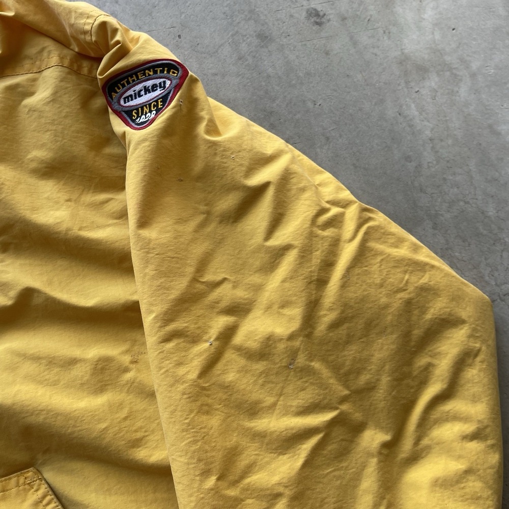 Vintage 90s Mickey Mouse Yellow Pullover Puffer Jacket XL Disney Store 1/4 zip - Picture 7 of 9